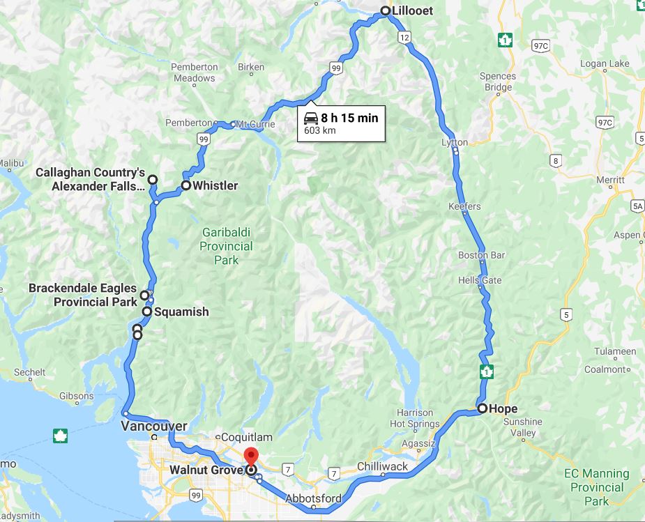 Google Maps - Family Day Weekend Road Trip