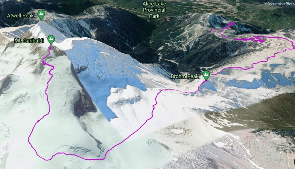 Google Earth - Garibaldi NE Face Climb