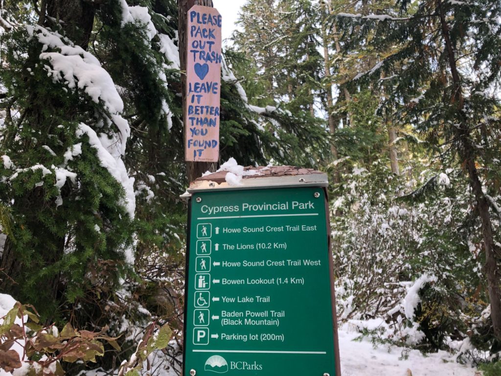 Leave no trace! Howe Sound Crest Trail