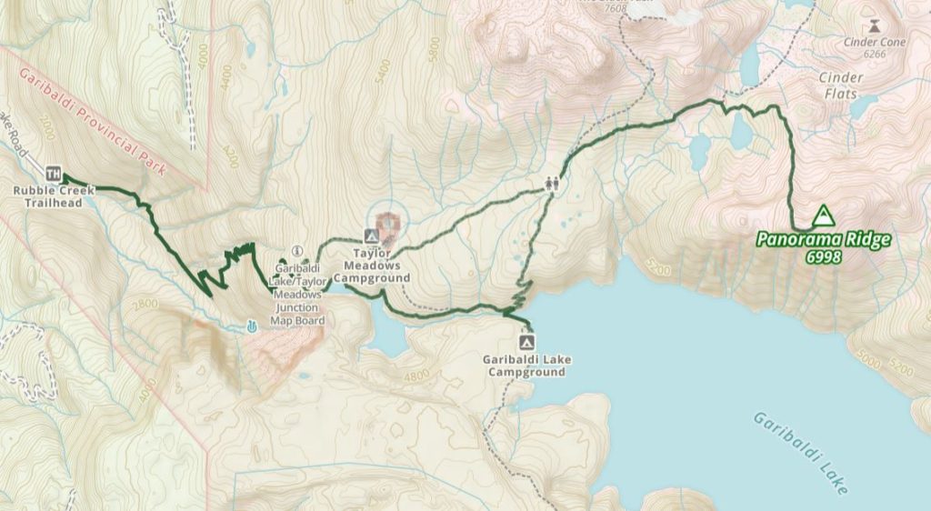 Panorama Ridge Hike Map