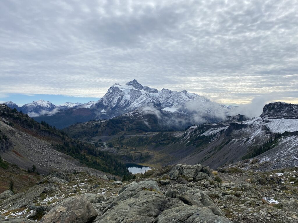 Mount Shuksan view from Herman Saddle - Chain Lakes Loop Trail Washington