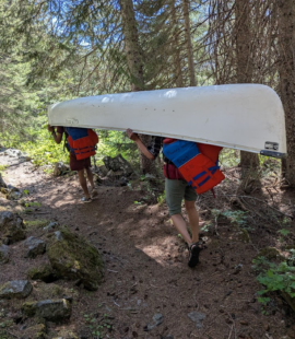 Portaging at Lightning Lakes Chain Trail